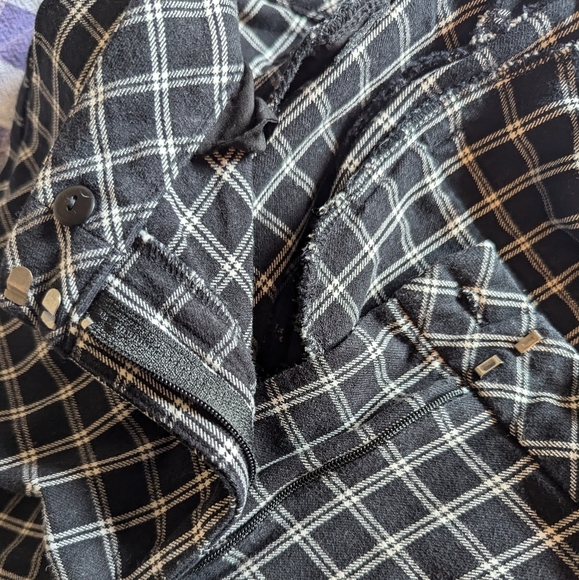 J Jill Women's Size 6 Premium Bi-Stretch Black And White Plaid Cotton Pants - Picture 5 of 11